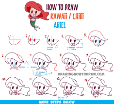 I will show you how to draw a baby version of ariel, the mermaid from disney's the little mermaid. How To Draw Cute Baby Kawaii Chibi Ariel From Disney S The Little Mermaid How To Draw Step By Step Drawing Tutorials