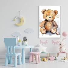 Teddy Bear Nursery Wall Art Baby Wall