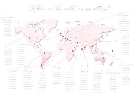 World Map Wedding Table Plan