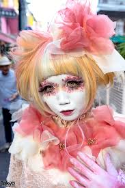 pink flower shironuri makeup tokyo
