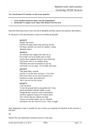 macbeth essay type questions and answers essay type questions on hd image of ks4 plays macbeth teachit english
