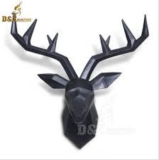 Deer Head Wall Decor Art Black Deer