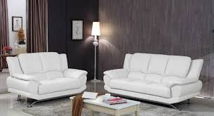 milano modern leather sofa set white