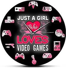 Amazon.co.jp: 女性のためのメンバーの日のギフトビデオゲーム 女性ゲーマーは、女の子の部屋のビデオコントローラアートサイレント時計の男性 のためのギフトを引用します : ホーム＆キッチン