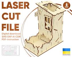Abandoned House Dice Tower Svg Laser