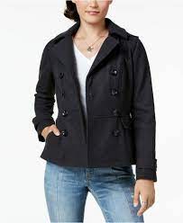 Celebrity Pink Women S Charcoal Double Ted Hooded Peacoat Jacket