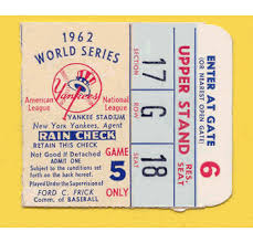 1962 World Series Game 5 Ticket Stub