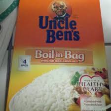 boil in bag white rice and nutrition facts