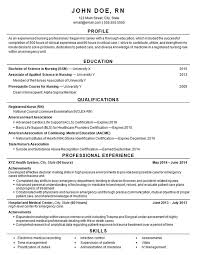 Registered Nurse Resume Example Entry Level