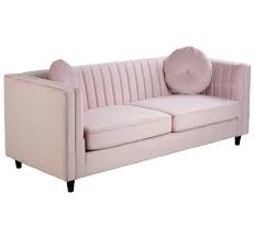 2 seater pale pink velvet sofa