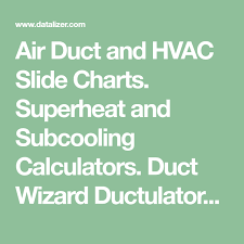 Air Duct And Hvac Slide Charts Superheat And Subcooling