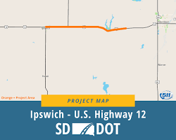 Image of US 12 highway in South Dakota