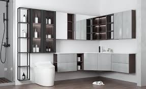 L Shaped Bathroom Vanity With High