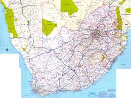 large detailed road map of south africa