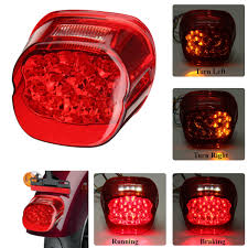 Motorcycle Rear Tail Brake Running Light Lamp For Harley Dyna Fat Boy Sportster Road King Red Cover