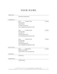 Simple Resumes Template Simple Resume Example Resume Style Templates