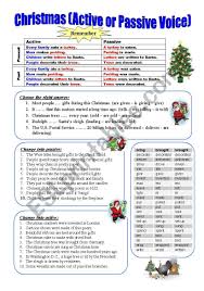 Check spelling or type a new query. Christmas Active Or Passive Esl Worksheet By Asa3000