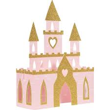 3d Glitter Princess Castle Centrepiece