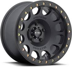 Since beadlock wheels give off a menacing, aggressive appearance, many opt to install imitation beadlock wheels that are just for visual enhancement. Amazon Com Method Mr105 17 Black Wheel Rim 5x4 5 With A 38mm Offset And A 83 Hub Bore Partnumber Mr10579012538b Automotive