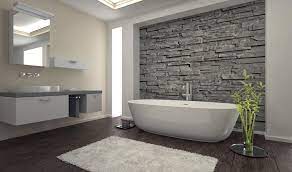 Grey Bathroom Feature Wall Modern