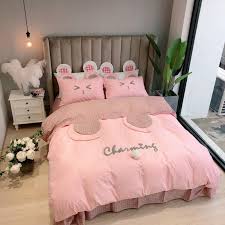 Charming Cotton Pink Girls Bedding Set