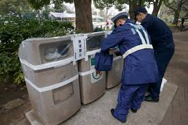 Trash Cans In Japanese Cities