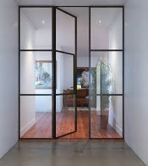 custom steel grid interior glass door