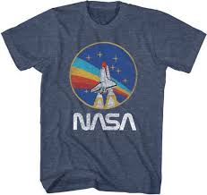 Shop nasa space shuttle pins and buttons created by independent artists from around the globe. Nasa Logo Vintage Style Space Shuttle Ship Rainbow Retro T Shirt Ts10121nasm Fearless Apparel