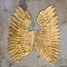Metal Golden Divine Angel Wings Wall