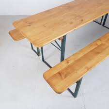 Vintage German Beer Table With Benches