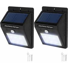 2 led solar wall lights with motion