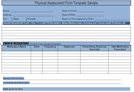 Get Physical Assessment Form Template Sample Project