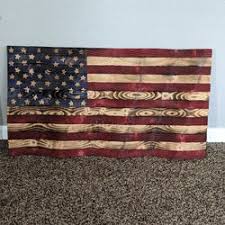 waving wooden american flag in