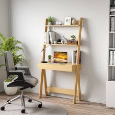 Ladder Shelf Desk Bookcase With