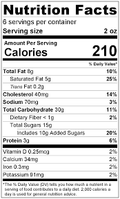 nutritional facts boo shaw bakery