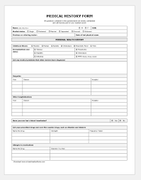 Patient Medical History Forms Word Printable Medical