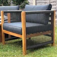 Acacia Wood Outdoor Sofa Chair Set
