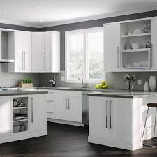 hton bay designer series edgeley embled 30x42x12 in wall kitchen cabinet with gl doors in glacier
