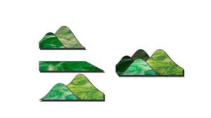 3d Stained Glass Mountain Pattern Easy