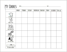 Free Printable Chore Chart For Preschoolers More