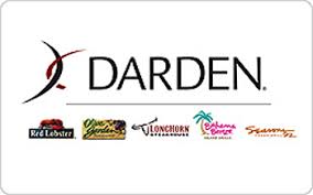 Purchase a $50 gift card for 7,700 points, or a $100 card for 13,600 points. Darden Gift Card 25 Jefferson Campus Store