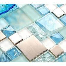 Blue Glass Mosaic Sheets Stainless