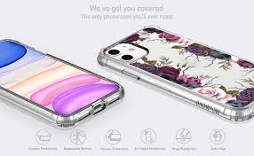 Precise cutouts for camera and other ports.support wireless charging. Amazon Com Mosnovo Black Purple Floral Flower Garden Pattern Designed For Iphone 11 Case Clear Case With Design Girls Women Tpu Bumper With Protective Hard Case Cover