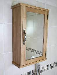 Solid Oak Wall Mounted Bathroom Cabinet