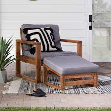 Acacia Wood Outdoor Lounge Chair