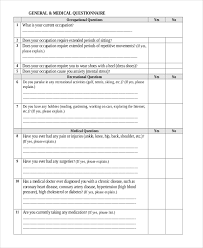 35 Health Questionnaire Examples Pdf Doc Examples