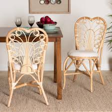 brown rattan dining chair