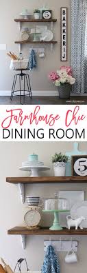 Farmhouse Chic Dining Room Shelves