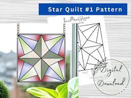 Star Quilt Stained Glass Digital