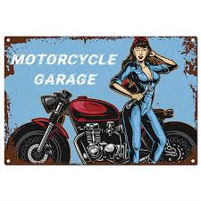 Funny Motorcycle Tin Signs Garage Sign